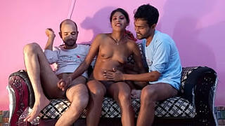 Amateur Girlfriend his two boyfriend's with first time hardcore fuck Threesome Bengali porn
